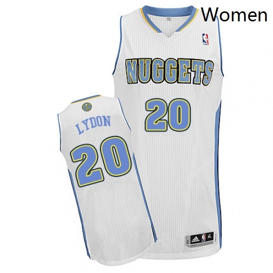 Womens Adidas Denver Nuggets 20 Tyler Lydon Authentic White Home NBA Jersey 