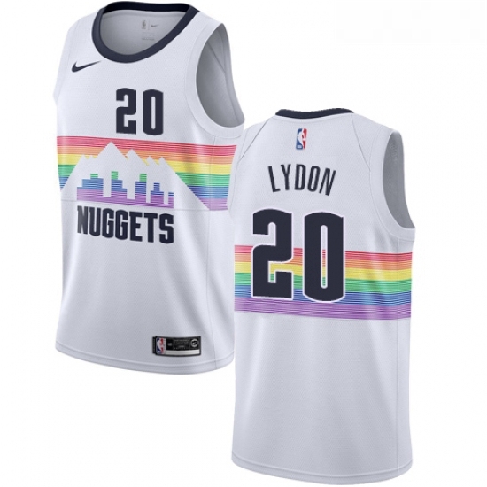 Womens Nike Denver Nuggets 20 Tyler Lydon Swingman White NBA Jersey City Edition Womens Nike Denver Nuggets 20 Tyler Lydon Swingman White NBA Jersey City Edition