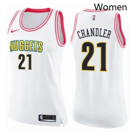Womens Nike Denver Nuggets 21 Wilson Chandler Swingman WhitePink Fashion NBA Jersey Womens Nike Denver Nuggets 21 Wilson Chandler Swingman WhitePink Fashion NBA Jersey