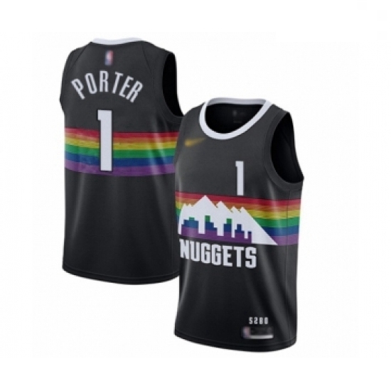 Youth Denver Nuggets #1 Michael Porter Swingman Black Basketball Jersey - 2019 20 City Edition Youth Denver Nuggets #1 Michael Porter Swingman Black Basketball Jersey - 2019 20 City Edition