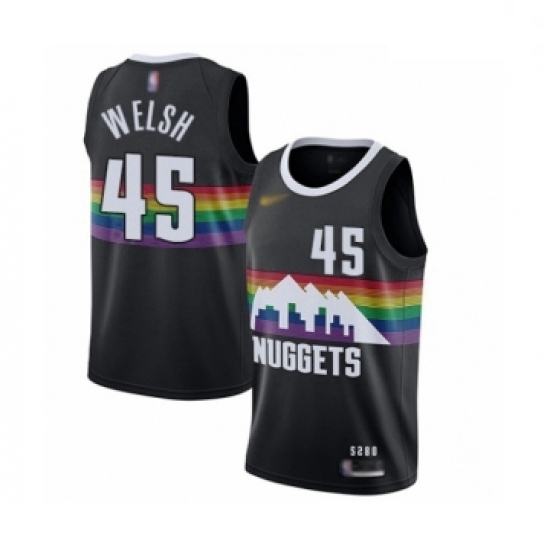 Youth Denver Nuggets #45 Thomas Welsh Swingman Black Basketball Jersey - 2019 20 City Edition Youth Denver Nuggets #45 Thomas Welsh Swingman Black Basketball Jersey - 2019 20 City Edition