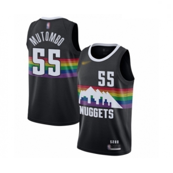 Youth Denver Nuggets #55 Dikembe Mutombo Swingman Black Basketball Jersey - 2019 20 City Edition Youth Denver Nuggets #55 Dikembe Mutombo Swingman Black Basketball Jersey - 2019 20 City Edition