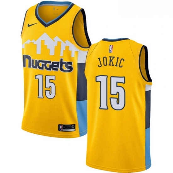 Youth Nike Denver Nuggets 15 Nikola Jokic Swingman Gold Alternate NBA Jersey Statement Edition Youth Nike Denver Nuggets 15 Nikola Jokic Swingman Gold Alternate NBA Jersey Statement Edition
