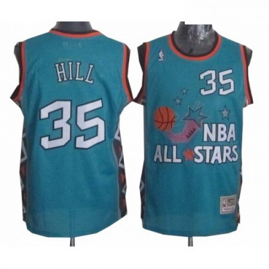 Mens Mitchell and Ness Detroit Pistons 35 Grant Hill Authentic Light Blue 1996 All Star Throwback NBA Jersey Mens Mitchell and Ness Detroit Pistons 35 Grant Hill Authentic Light Blue 1996 All Star Throwback NBA Jersey