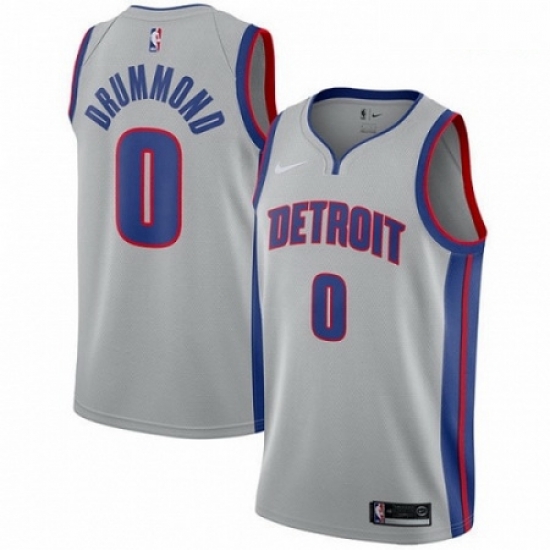 Mens Nike Detroit Pistons 0 Andre Drummond Swingman Silver NBA Jersey Statement Edition Mens Nike Detroit Pistons 0 Andre Drummond Swingman Silver NBA Jersey Statement Edition
