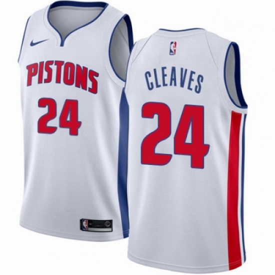 Mens Nike Detroit Pistons 24 Mateen Cleaves Authentic White Home NBA Jersey Association Edition Mens Nike Detroit Pistons 24 Mateen Cleaves Authentic White Home NBA Jersey Association Edition