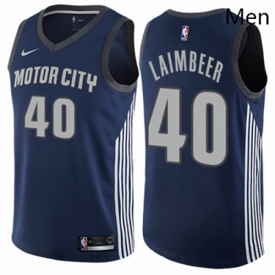 Mens Nike Detroit Pistons 40 Bill Laimbeer Authentic Navy Blue NBA Jersey City Edition Mens Nike Detroit Pistons 40 Bill Laimbeer Authentic Navy Blue NBA Jersey City Edition