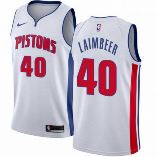 Mens Nike Detroit Pistons 40 Bill Laimbeer Swingman White Home NBA Jersey Association Edition Mens Nike Detroit Pistons 40 Bill Laimbeer Swingman White Home NBA Jersey Association Edition