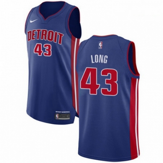 Mens Nike Detroit Pistons 43 Grant Long Authentic Royal Blue Road NBA Jersey Icon Edition Mens Nike Detroit Pistons 43 Grant Long Authentic Royal Blue Road NBA Jersey Icon Edition