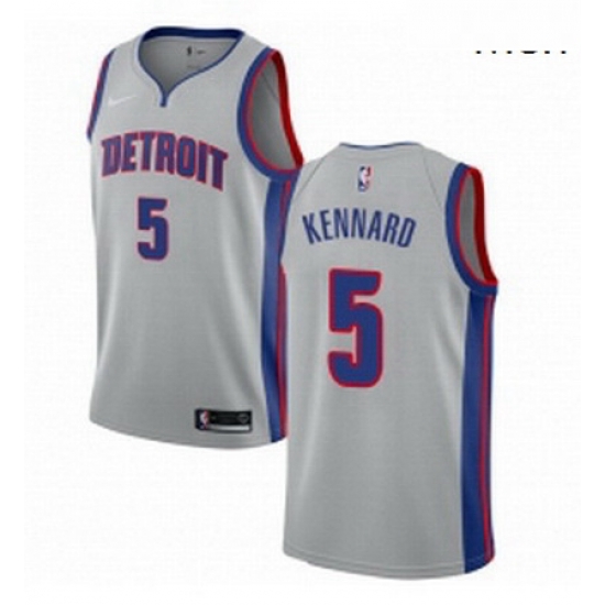 Mens Nike Detroit Pistons 5 Luke Kennard Swingman Silver NBA Jersey Statement Edition Mens Nike Detroit Pistons 5 Luke Kennard Swingman Silver NBA Jersey Statement Edition