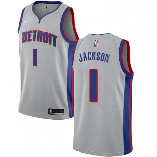 Womens Nike Detroit Pistons 1 Reggie Jackson Authentic Silver NBA Jersey Statement Edition Womens Nike Detroit Pistons 1 Reggie Jackson Authentic Silver NBA Jersey Statement Edition