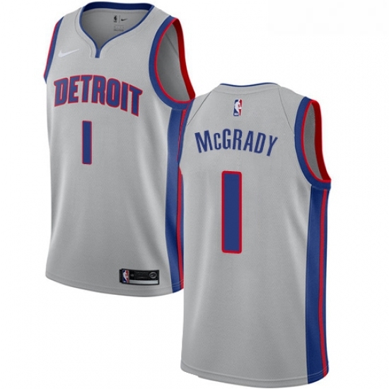 Womens Nike Detroit Pistons 1 Tracy McGrady Authentic Silver NBA Jersey Statement Edition Womens Nike Detroit Pistons 1 Tracy McGrady Authentic Silver NBA Jersey Statement Edition