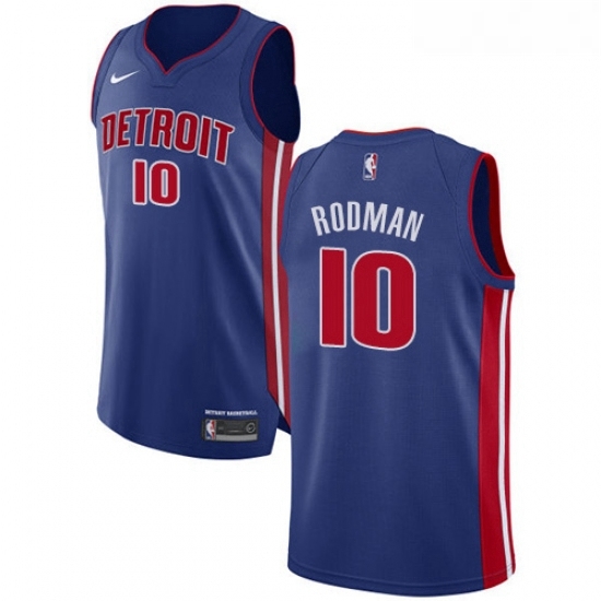 Womens Nike Detroit Pistons 10 Dennis Rodman Authentic Royal Blue Road NBA Jersey Icon Edition Womens Nike Detroit Pistons 10 Dennis Rodman Authentic Royal Blue Road NBA Jersey Icon Edition