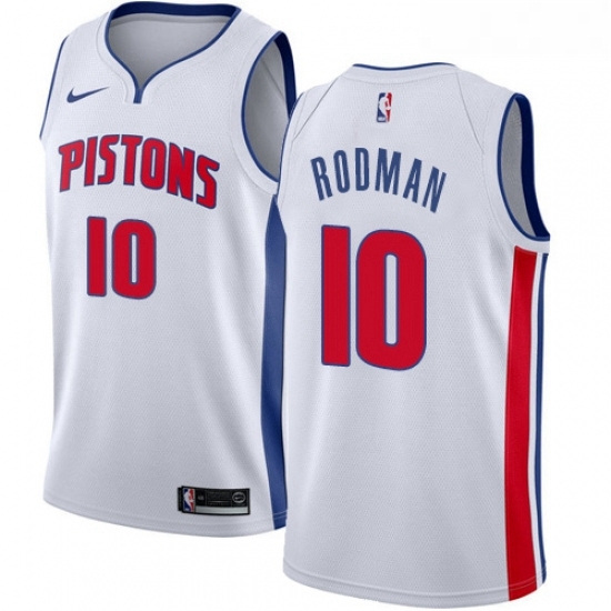Youth Nike Detroit Pistons 10 Dennis Rodman Authentic White Home NBA Jersey Association Edition Youth Nike Detroit Pistons 10 Dennis Rodman Authentic White Home NBA Jersey Association Edition