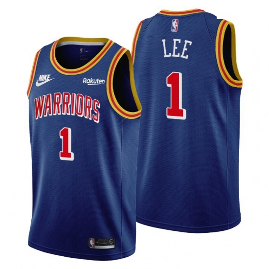Men Golden State Warriors 1 Damion Lee Men Nike Releases Classic Edition NBA 75th Anniversary Jersey Blue Men Golden State Warriors 1 Damion Lee Men Nike Releases Classic Edition NBA 75th Anniversary Jersey Blue