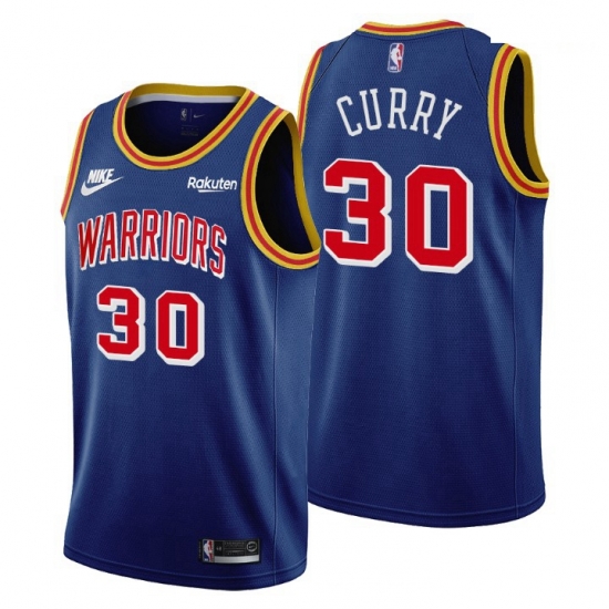 Men Golden State Warriors 30 Stephen Curry Men Nike Releases Classic Edition NBA 75th Anniversary Jersey Blue Men Golden State Warriors 30 Stephen Curry Men Nike Releases Classic Edition NBA 75th Anniversary Jersey Blue