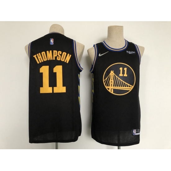 Men's Golden State Warriors #11 Klay Thompson Black City Player Jersey Men's Golden State Warriors #11 Klay Thompson Black City Player Jersey