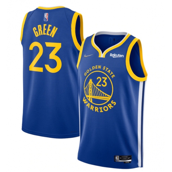 Men's Golden State Warriors #23 Draymond Green Royal 75th Anniversary Stitched Basketball Jersey Men's Golden State Warriors #23 Draymond Green Royal 75th Anniversary Stitched Basketball Jersey