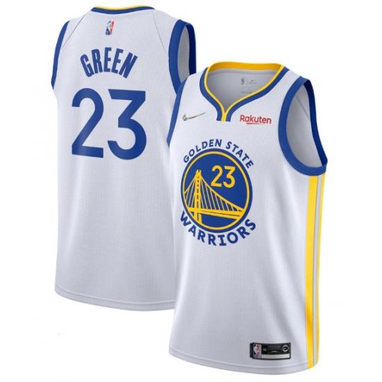 Men's Golden State Warriors #23 Draymond Green White Association Edition 75th Anniversary Swingman Stitched Jersey Men's Golden State Warriors #23 Draymond Green White Association Edition 75th Anniversary Swingman Stitched Jersey