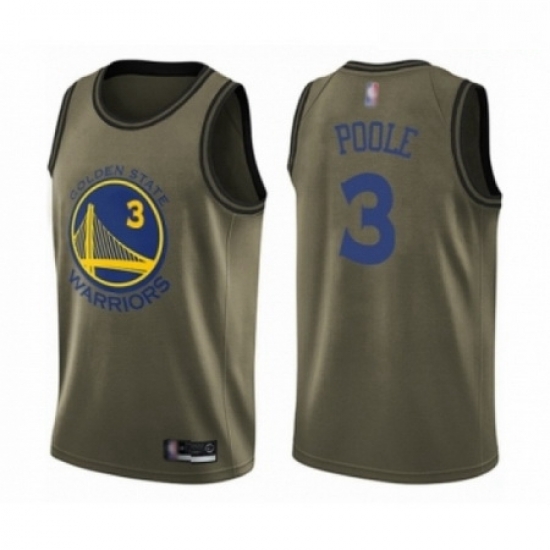 Mens Golden State Warriors 3 Jordan Poole Swingman Green Salute to Service Basketball Jersey Mens Golden State Warriors 3 Jordan Poole Swingman Green Salute to Service Basketball Jersey