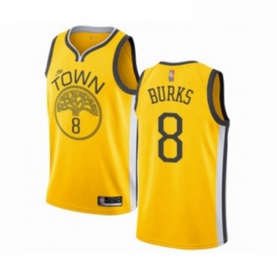 Mens Golden State Warriors 8 Alec Burks Yellow Swingman Jersey Earned Edition Mens Golden State Warriors 8 Alec Burks Yellow Swingman Jersey Earned Edition