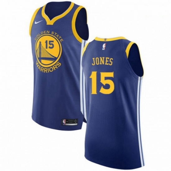 Mens Nike Golden State Warriors 15 Damian Jones Authentic Royal Blue Road NBA Jersey Icon Edition Mens Nike Golden State Warriors 15 Damian Jones Authentic Royal Blue Road NBA Jersey Icon Edition
