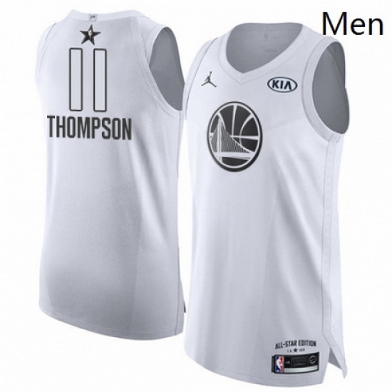 Mens Nike Jordan Golden State Warriors 11 Klay Thompson Authentic White 2018 All Star Game NBA Jersey Mens Nike Jordan Golden State Warriors 11 Klay Thompson Authentic White 2018 All Star Game NBA Jersey