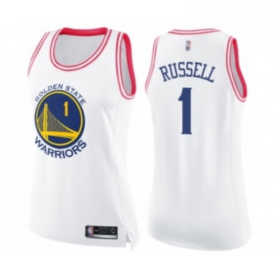 Womens Golden State Warriors 1 DAngelo Russell Swingman White Pink Fashion Basketball Jersey Womens Golden State Warriors 1 DAngelo Russell Swingman White Pink Fashion Basketball Jersey