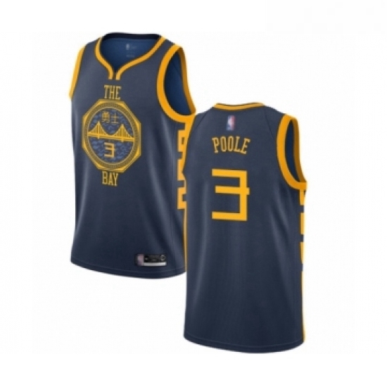 Womens Golden State Warriors 3 Jordan Poole Swingman Navy Blue Basketball Jersey City Edition Womens Golden State Warriors 3 Jordan Poole Swingman Navy Blue Basketball Jersey City Edition