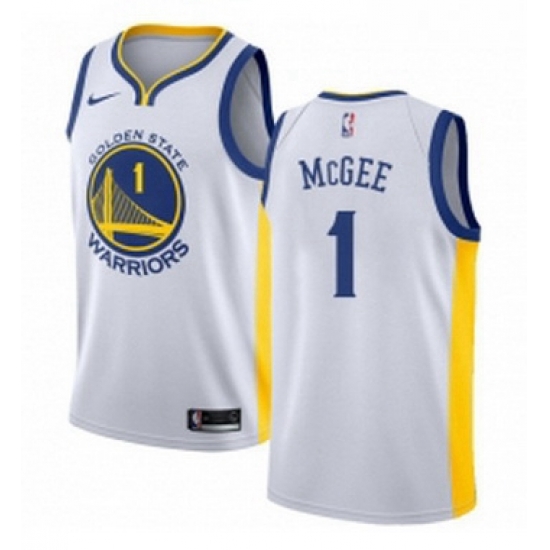 Womens Nike Golden State Warriors 1 JaVale McGee Swingman White Home NBA Jersey Association Edition Womens Nike Golden State Warriors 1 JaVale McGee Swingman White Home NBA Jersey Association Edition