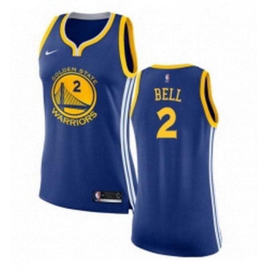 Womens Nike Golden State Warriors 2 Jordan Bell Authentic Royal Blue Road NBA Jersey Icon Edition 
