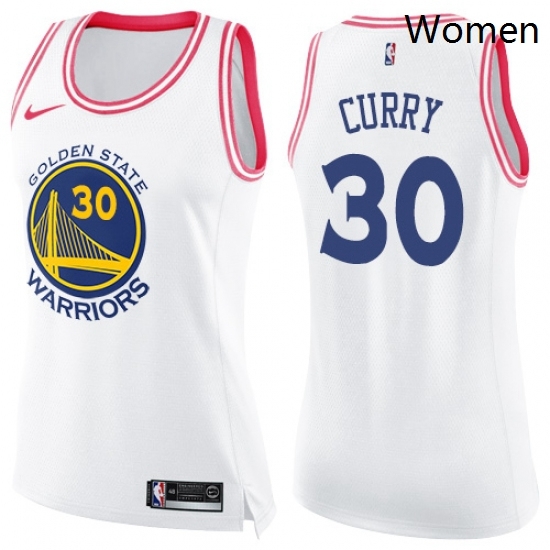 Womens Nike Golden State Warriors 30 Stephen Curry Swingman WhitePink Fashion NBA Jersey Womens Nike Golden State Warriors 30 Stephen Curry Swingman WhitePink Fashion NBA Jersey