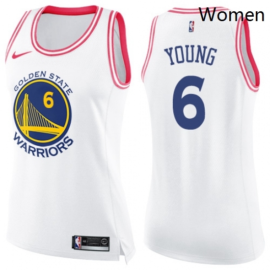 Womens Nike Golden State Warriors 6 Nick Young Swingman WhitePink Fashion NBA Jersey Womens Nike Golden State Warriors 6 Nick Young Swingman WhitePink Fashion NBA Jersey