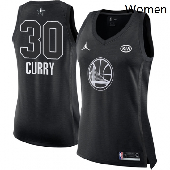 Womens Nike Jordan Golden State Warriors 30 Stephen Curry Swingman Black 2018 All Star Game NBA Jersey Womens Nike Jordan Golden State Warriors 30 Stephen Curry Swingman Black 2018 All Star Game NBA Jersey
