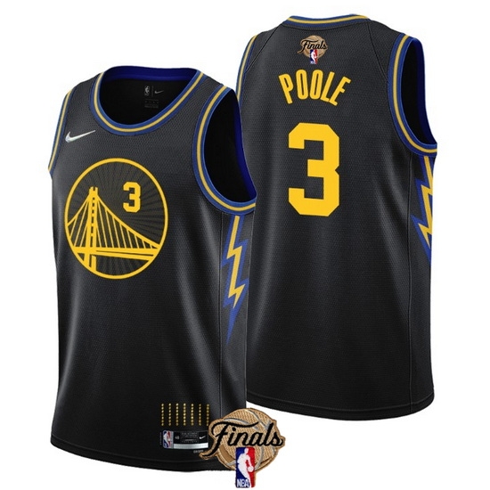 Youth Golden State Warriors 3 Jordan Poole 2022 Black NBA Finals Stitched Jersey Youth Golden State Warriors 3 Jordan Poole 2022 Black NBA Finals Stitched Jersey