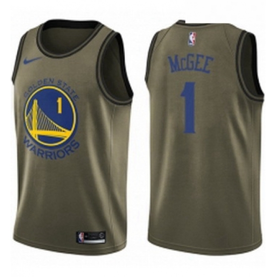 Youth Nike Golden State Warriors 1 JaVale McGee Swingman Green Salute to Service NBA Jersey