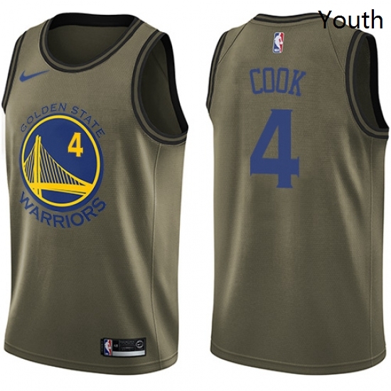 Youth Nike Golden State Warriors 4 Quinn Cook Swingman Green Salute to Service NBA Jersey Youth Nike Golden State Warriors 4 Quinn Cook Swingman Green Salute to Service NBA Jersey
