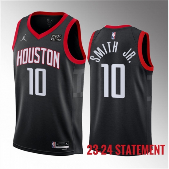 Men Houston Rockets 10 Jabari Smith Jr Black 2023 Statement Edition Stitched Basketball Jersey Men Houston Rockets 10 Jabari Smith Jr Black 2023 Statement Edition Stitched Basketball Jersey