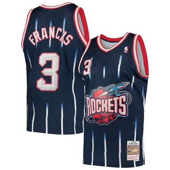 Men Houston Rockets 3 Steve Francis Navy 1999 2000 Mitchell 26 Ness Hardwood Classics Swingman Stitched Basketball Jersey Men Houston Rockets 3 Steve Francis Navy 1999 2000 Mitchell 26 Ness Hardwood Classics Swingman Stitched Basketball Jersey