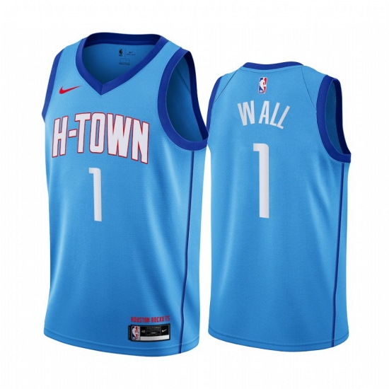 Men Nike Houston Rockets 1 John Wall Blue NBA Swingman 2020 21 City Edition Jersey Men Nike Houston Rockets 1 John Wall Blue NBA Swingman 2020 21 City Edition Jersey