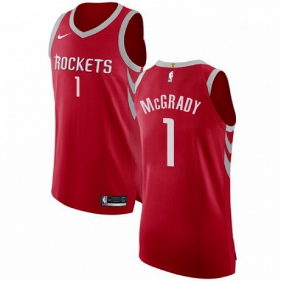 Mens Nike Houston Rockets 1 Tracy McGrady Authentic Red Road NBA Jersey Icon Edition Mens Nike Houston Rockets 1 Tracy McGrady Authentic Red Road NBA Jersey Icon Edition