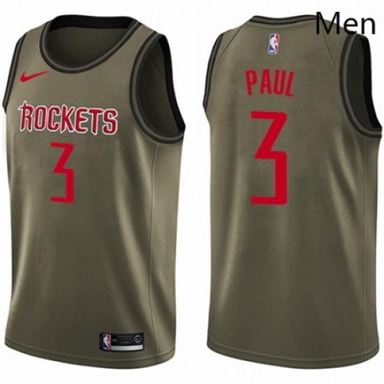 Mens Nike Houston Rockets 3 Chris Paul Swingman Green Salute to Service NBA Jersey Mens Nike Houston Rockets 3 Chris Paul Swingman Green Salute to Service NBA Jersey
