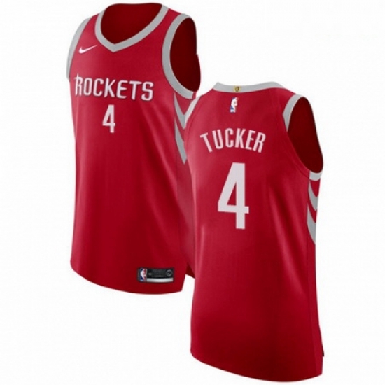 Mens Nike Houston Rockets 4 PJ Tucker Authentic Red Road NBA Jersey Icon Edition Mens Nike Houston Rockets 4 PJ Tucker Authentic Red Road NBA Jersey Icon Edition