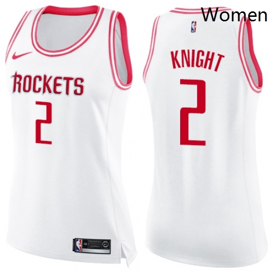 Womens Nike Houston Rockets 2 Brandon Knight Swingman White Pink Fashion NBA Jersey Womens Nike Houston Rockets 2 Brandon Knight Swingman White Pink Fashion NBA Jersey