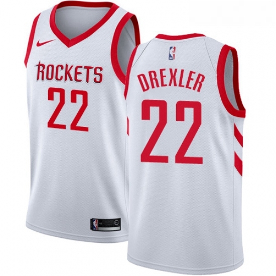 Womens Nike Houston Rockets 22 Clyde Drexler Authentic White Home NBA Jersey Association Edition Womens Nike Houston Rockets 22 Clyde Drexler Authentic White Home NBA Jersey Association Edition