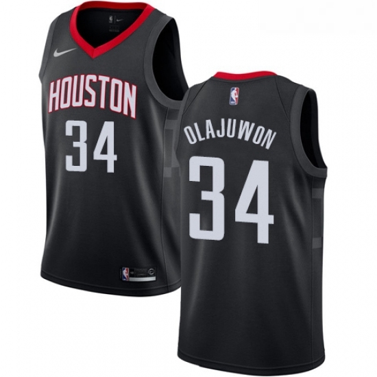 Womens Nike Houston Rockets 34 Hakeem Olajuwon Authentic Black Alternate NBA Jersey Statement Edition Womens Nike Houston Rockets 34 Hakeem Olajuwon Authentic Black Alternate NBA Jersey Statement Edition