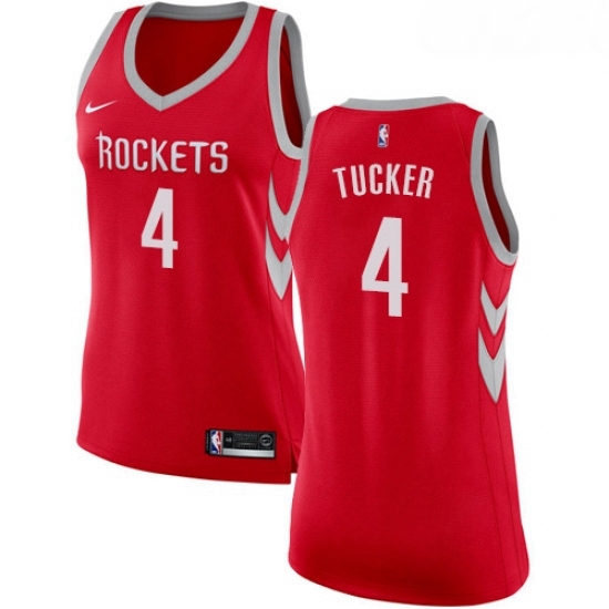 Womens Nike Houston Rockets 4 PJ Tucker Authentic Red Road NBA Jersey Icon Edition Womens Nike Houston Rockets 4 PJ Tucker Authentic Red Road NBA Jersey Icon Edition