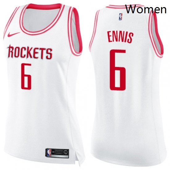 Womens Nike Houston Rockets 6 Tyler Ennis Swingman WhitePink Fashion NBA Jersey Womens Nike Houston Rockets 6 Tyler Ennis Swingman WhitePink Fashion NBA Jersey