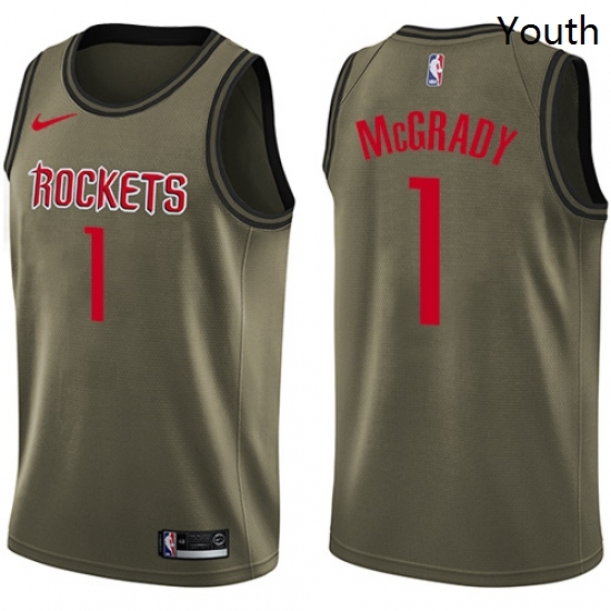 Youth Nike Houston Rockets 1 Tracy McGrady Swingman Green Salute to Service NBA Jersey Youth Nike Houston Rockets 1 Tracy McGrady Swingman Green Salute to Service NBA Jersey