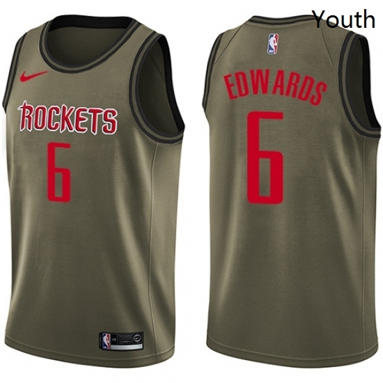 Youth Nike Houston Rockets 6 Vincent Edwards Swingman Green Salute to Service NBA Jersey Youth Nike Houston Rockets 6 Vincent Edwards Swingman Green Salute to Service NBA Jersey
